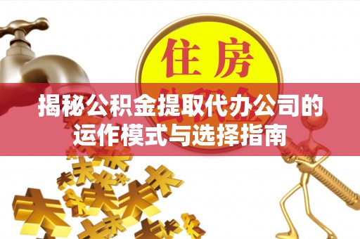 漯河揭秘公积金提取代办公司的运作模式与选择指南